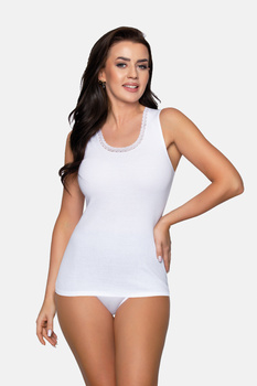 ZOFIA - podkoszulka na szerokich ramiączkach w kolorze białym