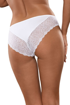 Bawełniane majtki z koronką w kolorze białym (146)