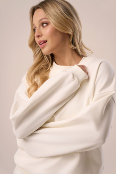 Bluza dresowa bez kaptura w kolorze off-white