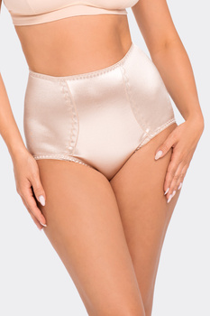 Majtki modelujące z połyskowym detalem w kolorze beżowym (106)