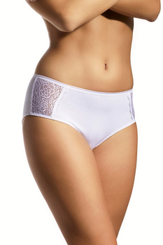 Bawełniane majtki z koronkowym detalem w kolorze białym (091)